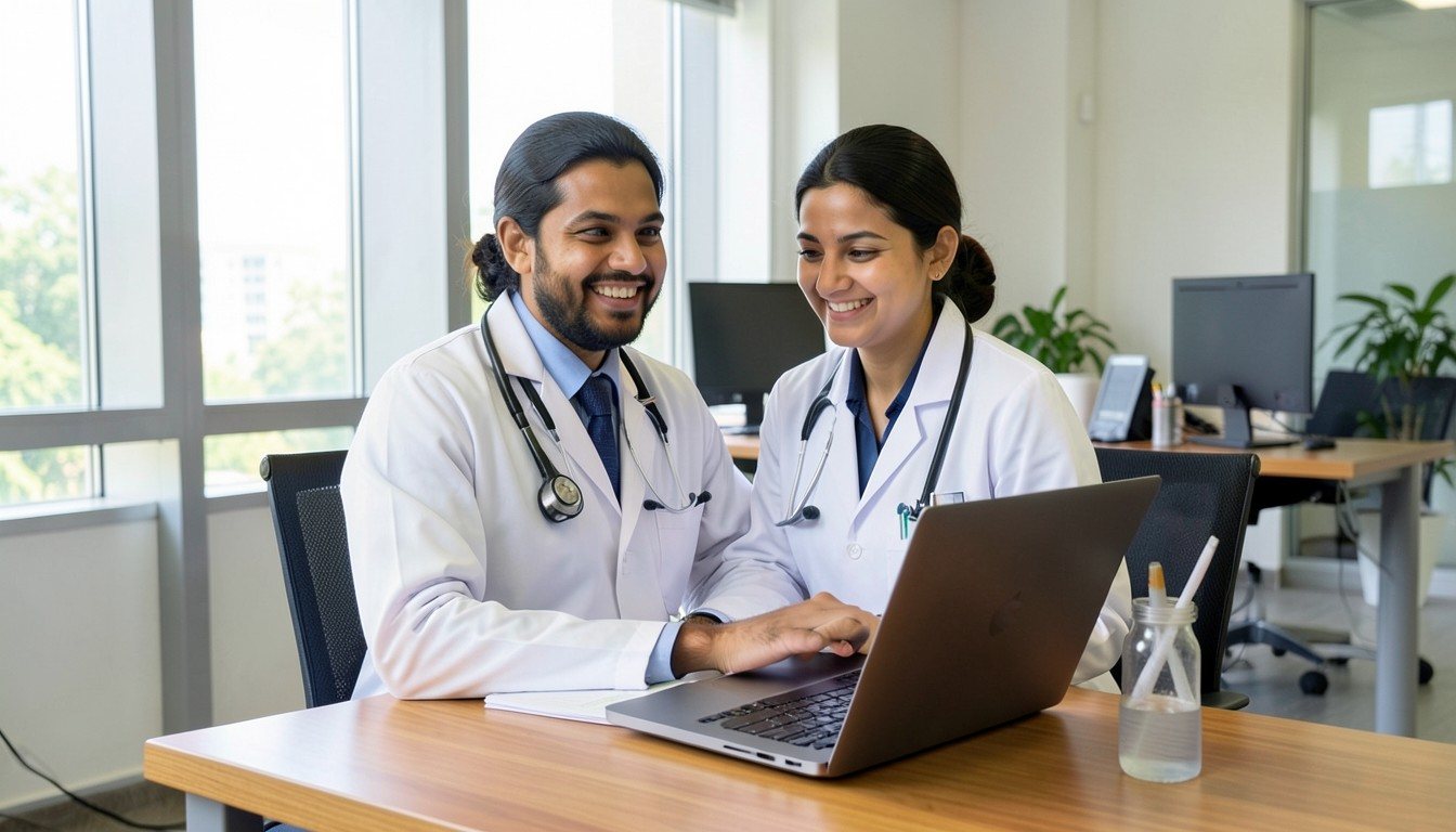 Clinician writing notes on a tablet