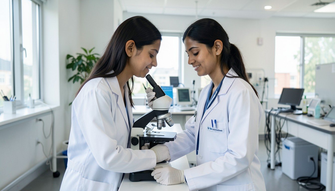 Laboratory microscope work