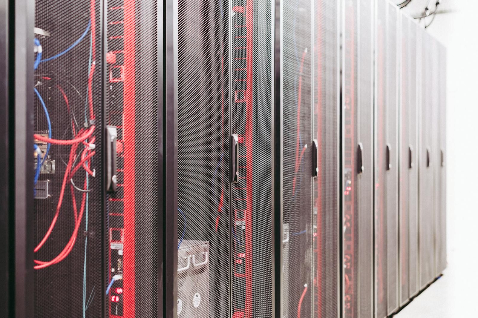 Server racks inside a hospital data room